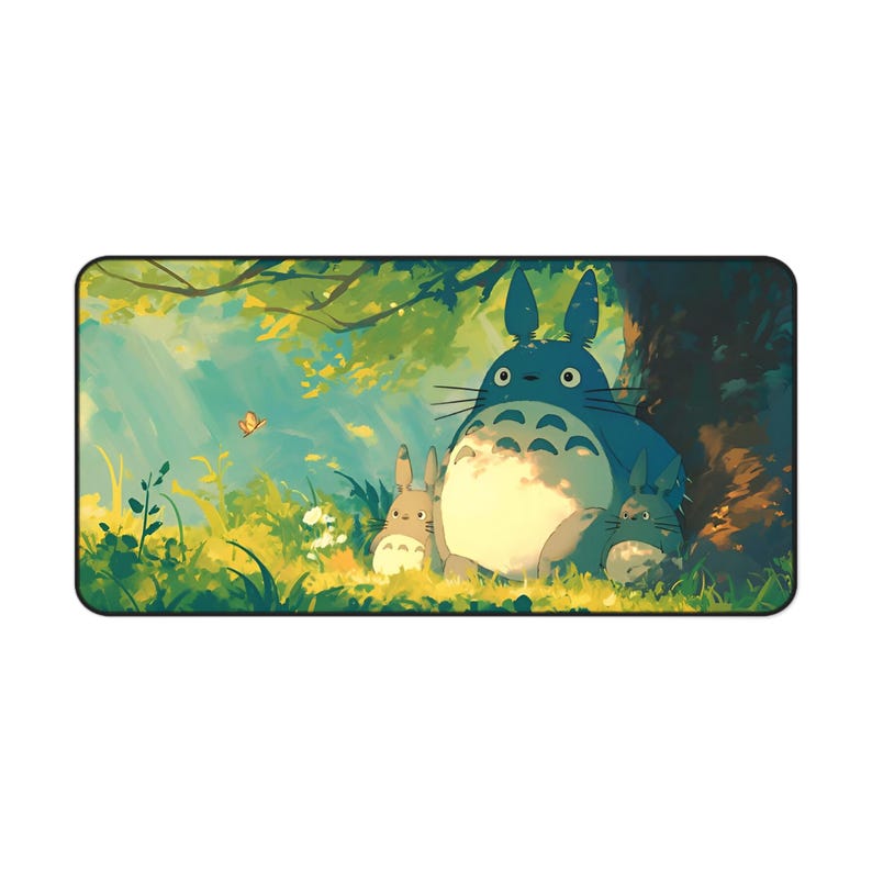 Studio Ghibli Desk Mat | Totoro Mouse Pad, Kawaii Green Desk Decor, XL Anime Desk Mat, Extended Mousepad, Cozyscape Aesthetic Gaming Surface image 9