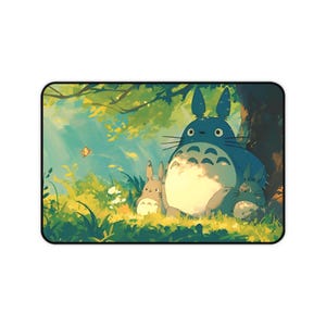 Studio Ghibli Desk Mat | Totoro Mouse Pad, Kawaii Green Desk Decor, XL Anime Desk Mat, Extended Mousepad, Cozyscape Aesthetic Gaming Surface image 3
