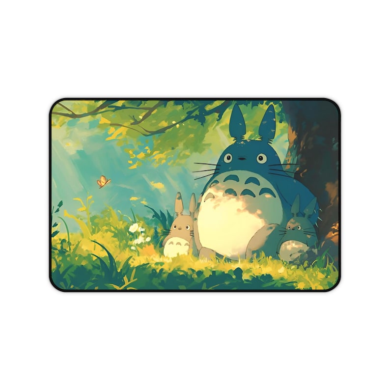Studio Ghibli Desk Mat | Totoro Mouse Pad, Kawaii Green Desk Decor, XL Anime Desk Mat, Extended Mousepad, Cozyscape Aesthetic Gaming Surface image 3
