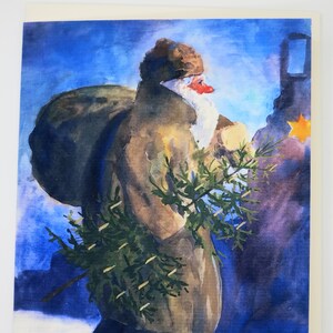 Babbo Natale tedesco - biglietto doppio con busta - tavola stagionale - Waldorf - Art. WK55