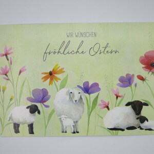 Wir wünschen fröhliche Ostern - Osterkarte - Postkarte - Ostern - Frühling - Lämmchen- Art.Nr FRPK127