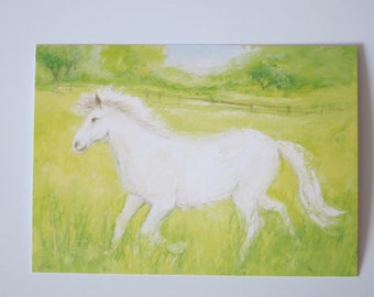 weißes Pferd - Postkarte - Jahreszeitentisch - Waldorf