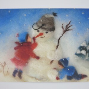 Schneemann - Postkarte für den Jahreszeitentisch - Winter - Waldorf - WIPK434