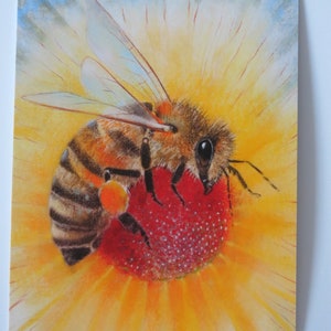 Ami indispensable - table de saison - Waldorf - carte postale waldorf décoration d'été - abeille - carte postale nature - Art.