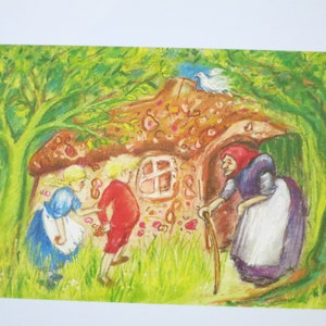 Hansel e Gretel - cartolina per la tavola stagionale - fiabe - Waldorf - articolo n