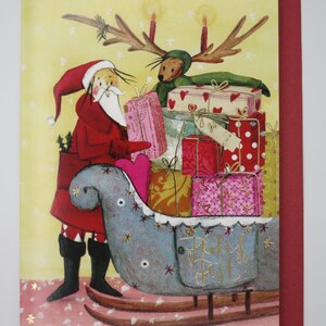 Geschenkeschlitten - Weihnachskarte mit Umschlag - Weihnachten - Doppelkarte- Art. WK35
