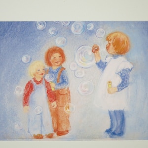 Bulles de savon - carte postale pour la table de saison - enfants - Waldorf - Art. SOPK325