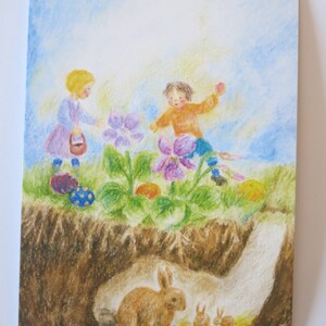 Ostern - Jahreszeitentisch - Postkarte - Waldorf - Kinder - Ostereier - Frühling- Art.Nr FRPK200