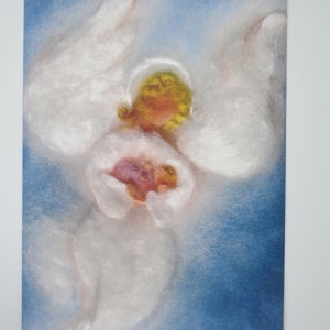 Engel mit Kind im Arm - Postkarte  für den Jahreszeitentisch - Waldorf - Schutzengel - Weihnachtsengel - Winter- Art. Nr. WIPK217