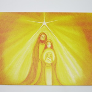 Heilige Familie - Jahreszeitentisch - Postkarte - Waldorf - Winter - Dezember - Weihnachten - Advent- Art. Nr. WIPK169