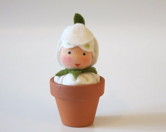 Snowdrop in a Pot - Snowdrop Pottet Flower - Waldorf Flower Child - Seasonal Table - Doll - Nature Table -