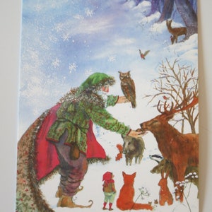 L'inverno - Tavola stagionale - Cartolina - Waldorf - Natale - Animali nella neve - Articolo n. WIPK251