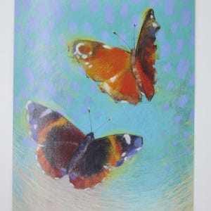 Farfalle che giocano - Tavola stagionale - Cartolina - Waldorf - Primavera - Prato fiorito - Farfalle - Art. SOPK232