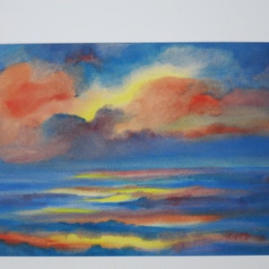 Coucher de soleil - carte postale - table saisonnière - Waldorf - paysage - coucher de soleil - Art.
