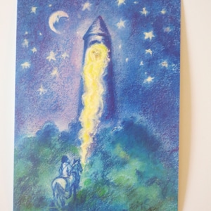 Rapunzel - Postkarte für den Jahreszeitentisch -  Märchen - Kinder - Waldorf- Art. Nr. MÄRPK51