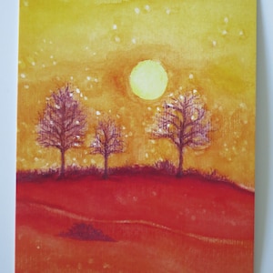 Autumn Mood - Seasonal Table - Postcard - Waldorf - Autumn Landscape - Autumn Trees - Autumn - Art. No. HEPK153