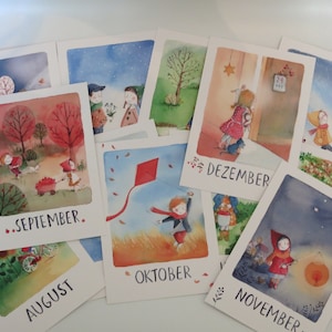 Monthly card set Stefanie Messing - Seasonal table - 12 postcards - Waldorf