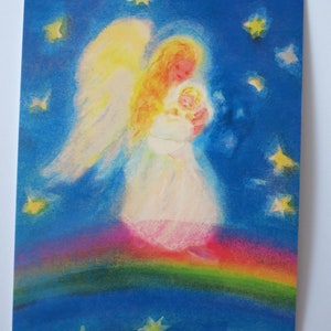 Schutzengel mit Baby - Postkarte - Jahreszeitentisch - Waldorf- Art. Nr. WIPK361
