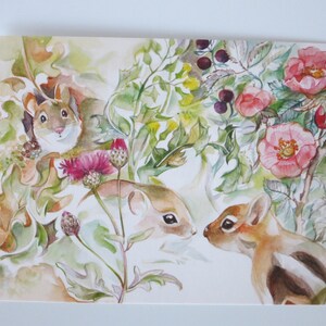 Salutations de souris - Carte postale - Table saisonnière - Waldorf - Été - Souris - Art.