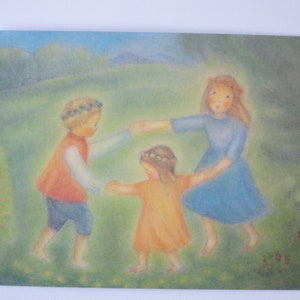 Danza rotonda di giugno - Cartolina - Tavolo stagionale - Waldorf - Danza rotonda per bambini - Estate - Primavera - Articolo n. FRPK94