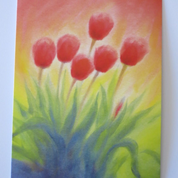 Tulpen - Jahreszeitentisch -  Waldorf - Postkarte