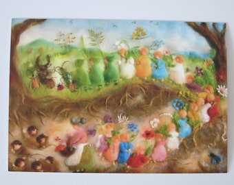 Root Children in Spring - Seasonal Table - Postcard - Waldorf - Item No. FRPK259