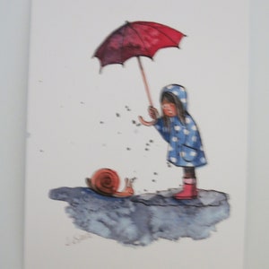 Escargot de pluie - Carte postale - Table saisonnière - Waldorf - Article No.HEPK284