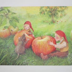 Dans le verger de pommiers - carte postale - table de saison - Waldorf - automne - article n°HEPK78