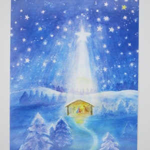 Geburt Christi - Jahreszeitentisch - Postkarte - Waldorf - Weihnachten -Advent - Krippe - Winter- Winter- Art. Nr. WIPK53
