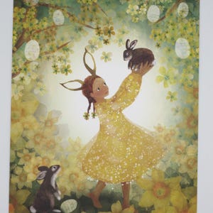Lapin de Pâques - Carte postale pour la table de saison - Pâques - Waldorf - Printemps Art.No. FRPK277