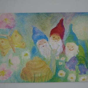 Nani con lumaca - Cartolina per la tavola stagionale - Estate - Waldorf - Arte. SOPK381
