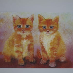 Due gattini - Cartolina per la tavola stagionale - Estate - Waldorf - Arte. SOPK379