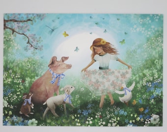 Celebrating Spring - Postcard for the seasonal table - Waldorf - Spring Art.No. FRPK281