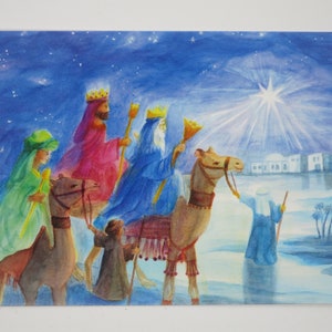 Processione dei Re Magi - Tavola stagionale - Cartolina - Waldorf - Inverno - Natale - Articolo n. WIPK312