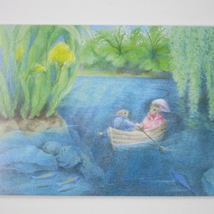 Gita in barca - cartolina per la tavola stagionale - Estate - Waldorf - Art. SOPK199