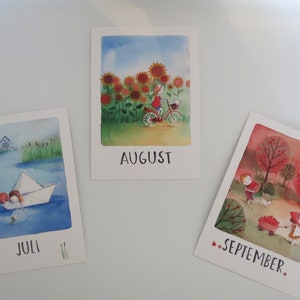 Monthly card set Stefanie Messing Seasonal table 12 postcards Waldorf image 4