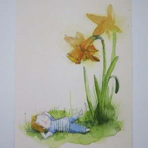 Narzisse - Postkarte für den Jahreszeitentisch - Frühling - Osterglocke - Ostern - Waldorf- Art.Nr FRPK95