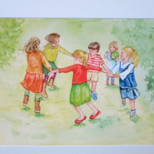 Dança Infantil - Postal - Mesa Sazonal - Waldorf - Jardim de Infância - Infantil - Verão - Art.