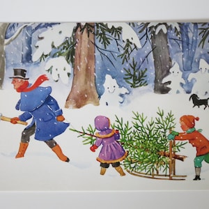 Petters and Lottas Christmas - Tavola stagionale - Cartolina - Waldorf - Articolo n. WIPK340