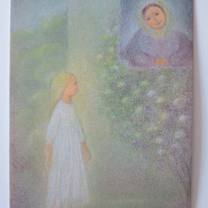 Sra. Holle na janela - mesa sazonal - cartão postal - Waldorf - item no.