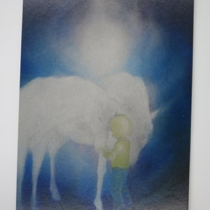 Ragazzo con cavallo bianco - Tavola stagionale - Cartolina - Waldorf - Art. n
