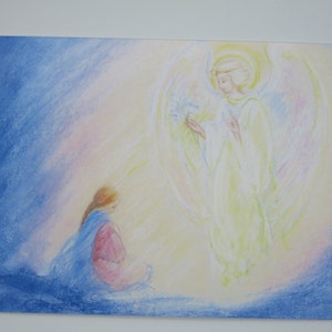 Advent - Postkarte für den Jahreszeitentisch -  Waldorf - Weihnachten - Adventsengel - Winter- Art. Nr. WIPK181
