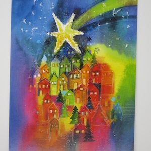 Stern über der Stadt - Postkarte - Jahreszeitentisch - Waldorf - Weihnachten - Advent - Winter- Art. Nr. WIPK420