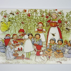 Madre di mirtilli rossi - Tavola stagionale - Cartolina - Fiaba - Bambini radice - Estate - Waldorf - Art. SOPK227