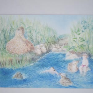 Cours de natation - Carte postale pour la table de saison - Été - Waldorf - Art. SOPK356