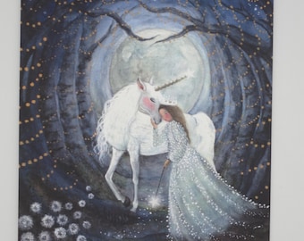 Stardust Unicorn - Ansichtkaart voor de seizoenstafel - Waldorf - Zomer - Artikelnr. SOPK367