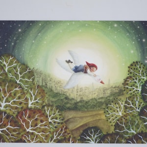 Nils Holgersson - Cartolina per la tavola stagionale - Waldorf - Fiabe - Arte. Numero MärPK82