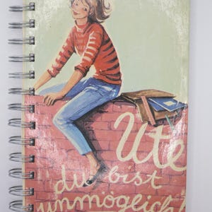 Carnet de notes réalisé à partir de vieux livres pour enfants – Carnet rétro – Journal vierge – Journal intime – Cadeau – Art. NB12