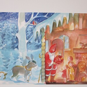 Nikolaus  - Postkarte - Jahreszeitentisch - Waldorf - Winter - Weihnachten -Advent - Sankt Nikolaus- Art. Nr. WIPK155