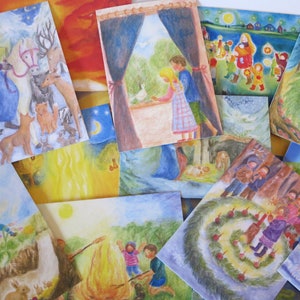 Kartenset Jahresfeste - 20 Postkarten- Jahreszeitentisch - Waldorf- Waldorf - Art. PKS14